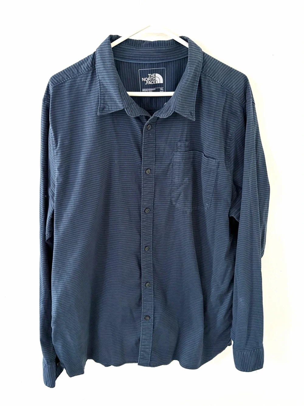 The North Face Blue Long-Sleeve Striped Button-Up Shirt, Size: XL